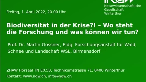 Thumbnail for Biodiversität in der Krise?! – Wo steht die Forschung und was können wir tun?