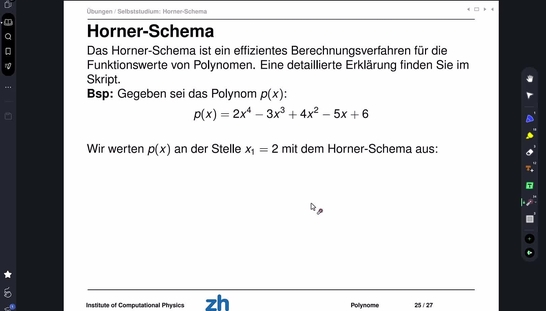 Horner Schema, Analysis 1