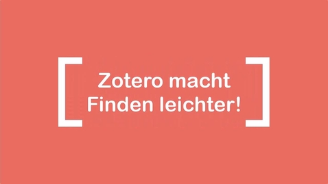 Thumbnail for Wie suchen mit Zotero?