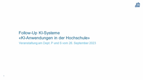 Thumbnail for Follow-Up KI-System - Anwendungen in der Hochschule