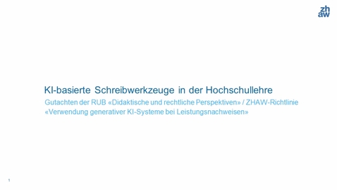 Thumbnail for KI-basierte Schreibwerkzeuge in der Hochschullehre
