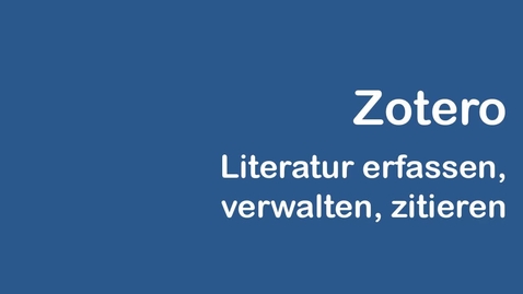 Thumbnail for Was ist Zotero?