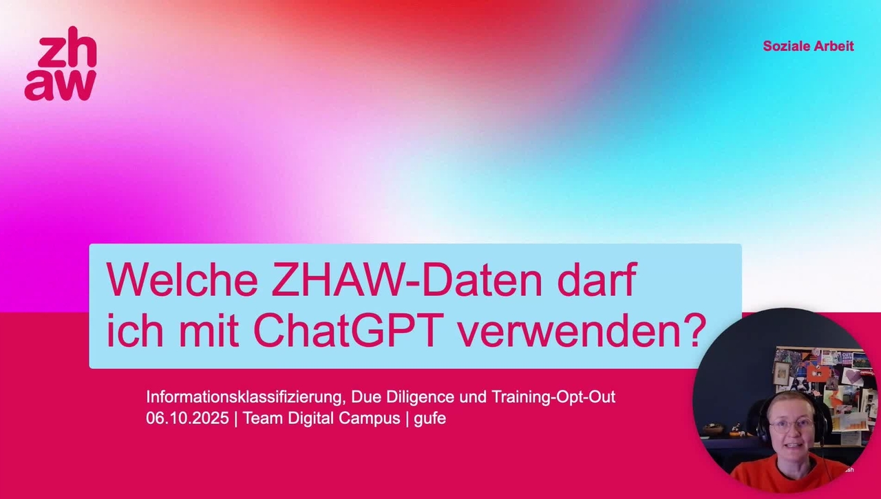 Welche ZHAW-Daten darf ich mit ChatGPT verwenden?
