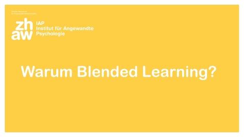 Thumbnail for Warum Blended Learning?