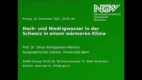 Thumbnail for Hoch- und Niedrigwasser in der Schweiz in einem wärmeren Klima