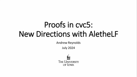 Thumbnail for Andrew J Reynolds: Proofs in cvc5