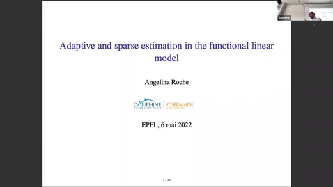 Thumbnail for Angelina Roche: Adaptive and sparse estimation in the functional linear model, 6 May 2022