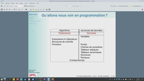 Thumbnail for CS-119(g) CC (partie programmation) : Compléments du cours 5 (fonctions, live-stream du 6.10.2025, sans post-édition)
