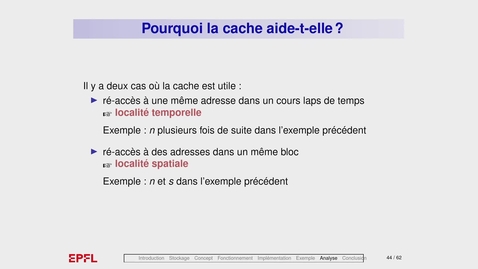 Thumbnail for III opt Hiérarchie de mémoires 6 analyse localité spatiale et temporelle_V1
