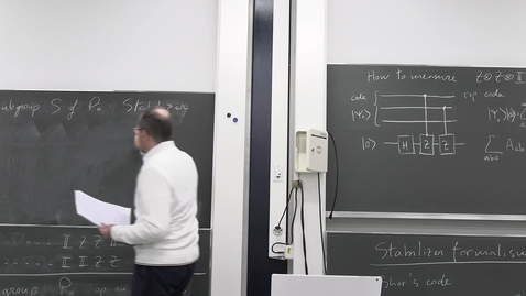 Thumbnail for Lecture 11 - Part 2 - The stabilizer formalism