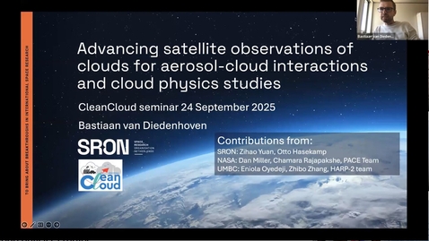 Thumbnail for Seminar: Advancing satellite observations of clouds for aerosol-cloud interactions and cloud physics studies.