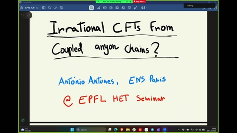 Thumbnail for Irrational CFTs from coupled anyon chains by António Antunes (LPENS, Paris)