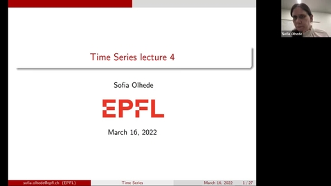 Thumbnail for Lecture 4, Time Series