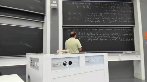 Thumbnail for Lecture 11 - part 2 - More on elliptic curves, and lattices