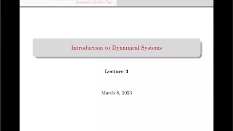 Thumbnail for Lecture 03: Introduction to Dynamical System