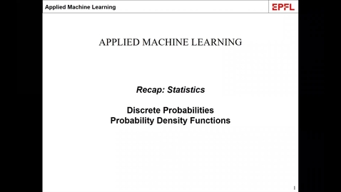 Thumbnail for Lecture 4 | Part 1, Recap of Probabilities and Densities (optional)