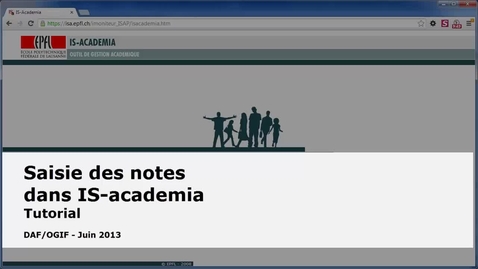 Thumbnail for Saisie des notes dans IS-Academia
