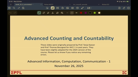 Thumbnail for CS-101: Advanced information, computation, communication I | Wednesday | Fall 25