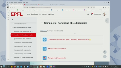 Thumbnail for CS-107 : complément du cours 5 (modularisation, live-stream du 8.10.2025 sans post-édition)