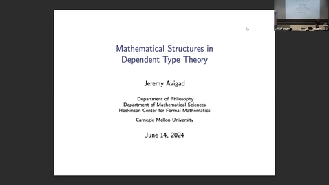 Thumbnail for [PS2024] Jeremy Avigad: Mathematical Structures in Dependent Type Theory