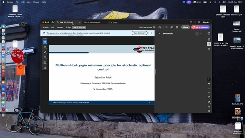 Thumbnail for Sebastian Reich - McKean-Pontryagin minimum principle for optimal control and sampling