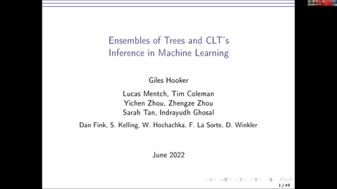 Thumbnail for Giles Hooker: Decision Trees and CLT's: Inference and Machine Learning, 3 June 2022