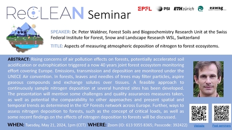 Thumbnail for Aspects of measuring atmospheric deposition of nitrogen to forest ecosystems.