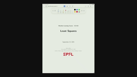 Thumbnail for CS-433 Machine Learning | Week 3 Tuesday | Fall 25