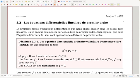 Thumbnail for Analyse 2: 5.2: Equation différentielle linéaire: le cas homogène