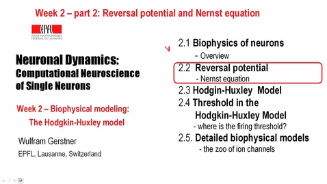 Thumbnail for 2.2 Reversal potential and Nernst equation