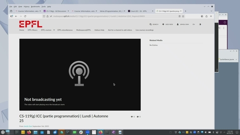 Thumbnail for CS-119(g) ICC (partie programmation): live-streaming de la séance d'introduction du 8.9.2025 (sans post-édition)