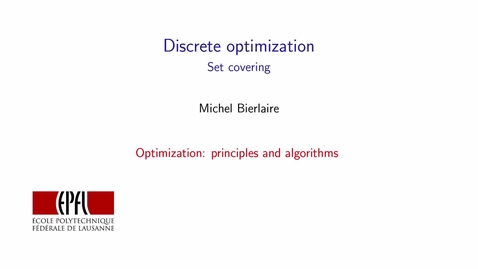 Thumbnail for 25060 Discrete optimization, Set covering