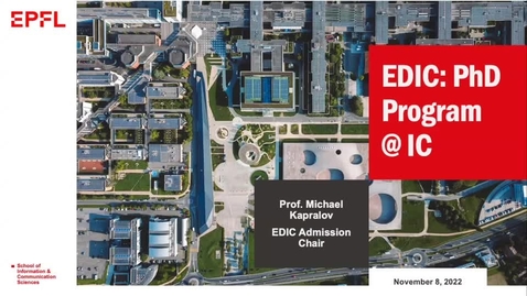 Thumbnail for PhD@EPFL? &quot;EDIC: What, why, when and how&quot; info session