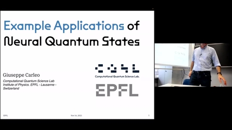 Thumbnail for Machine Learning for Many-Body Quantum Systems by Prof. Giuseppe Carleo