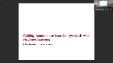 Thumbnail for Julian Parsert: Guiding Function Synthesis with AI