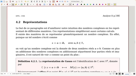 Thumbnail for Analyse 2: 4.2: Nombres complexes: représentations