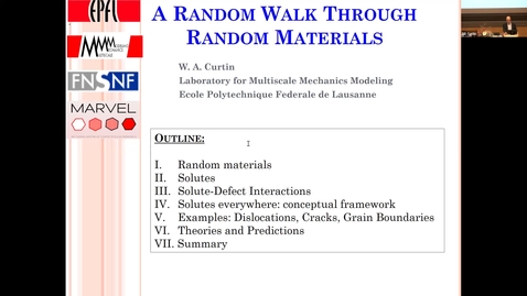 Thumbnail for Honorary Lecture Prof W. Curtin: A Random Walk Through Random Materials - December 12th 2023 