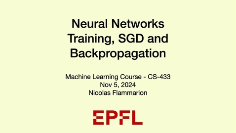 Thumbnail for CS-433 Machine learning | Week 8 Part 1