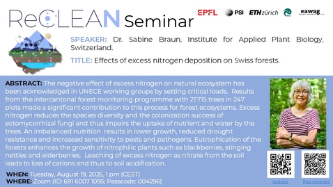 Thumbnail for Effects of excess nitrogen deposition on Swiss forests