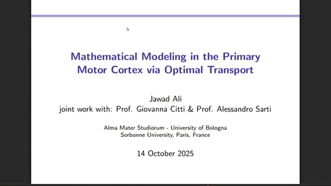 Thumbnail for Jawad Ali. Mathematical Modeling of Neural States in the Primary Motor Cortex via Optimal Transport