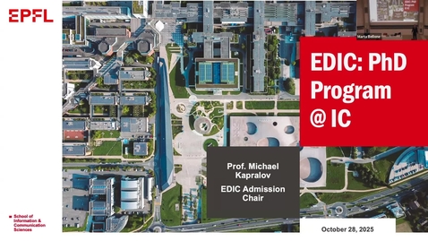 Thumbnail for PhD@EPFL: “EDIC – What, Why, When, and How” 2025
