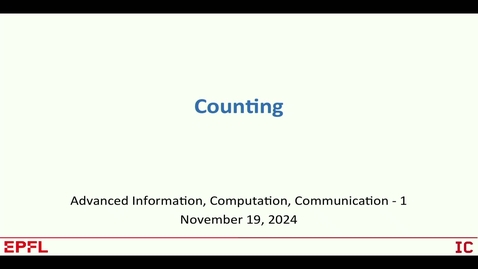 Thumbnail for CS-101 Advanced information computation communication I Tuesday - November 19 | Fall 24