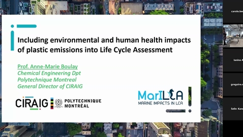 Thumbnail for EESS - 25 March 2025 - by Dr. Anne-Marie Boulay CIRAIG, Polytechnique University of Montréal