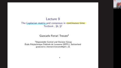 Thumbnail for Network Control Systems 2025- Lecture 13 - hour 1