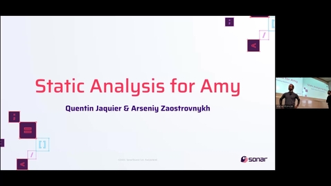 Thumbnail for 14-01, Arseniy Zaostrovnykh and Quentin Jaquier: Static analysis for Amy - Part 1
