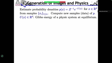 Thumbnail for Stéphane Mallat - Image generation from score diffusion to renormalisation group in physics 1